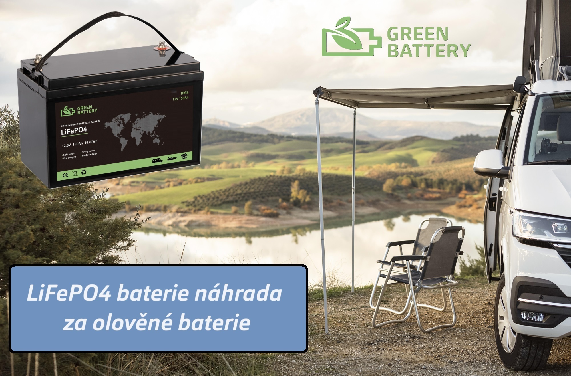Baterie LiFePO4 12,8V 150Ah, 1920Wh, Lithium-železo-fosfátová baterie, BMS