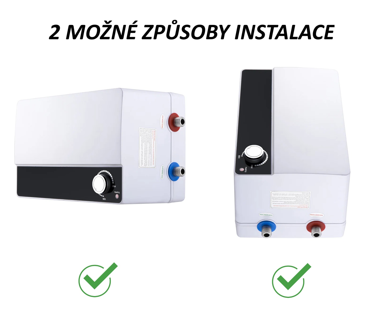 Úsporný elektrický bojler 6L 200W/12V pro karavany, lodě chaty a chalupy