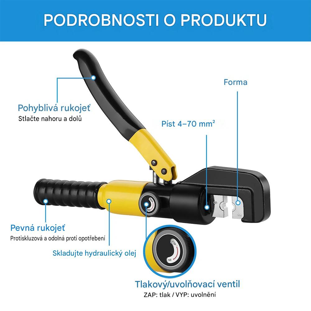 Profesionální hydraulické lisovací kleště na silové kabely