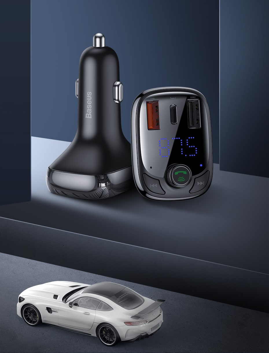 FM transmitter s USB nabíječkou do autozapalovače, Bluetooth 5.0 