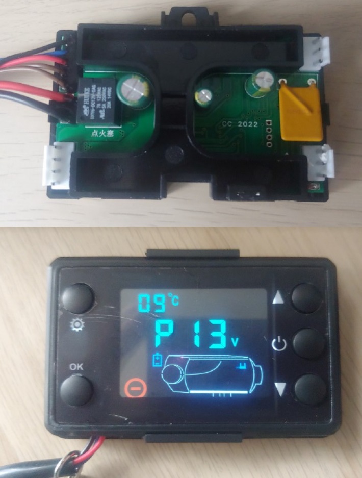 XL-AIRDD Ovládací panel k nezávislému topení barva černá, včetně dálkového ovladače, displej s modrými čísly