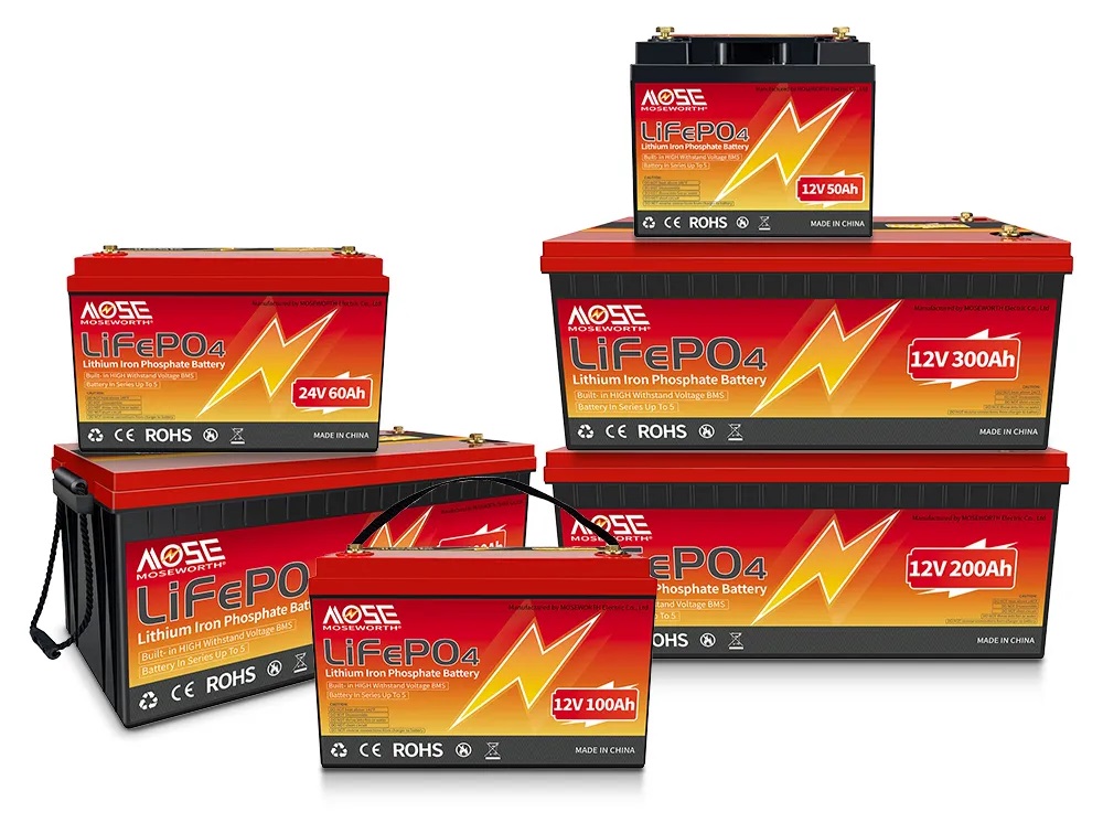 Baterie LiFePO4 12,8V 50Ah, 640Wh, včetně nabíječky 7A, Lithium-železo-fosfátová baterie, BMS