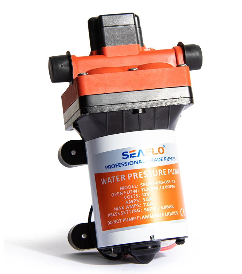 Tlakové membránové čerpadlo 15,1l/min, tlak 55PSI (3,8bar), napájení 24V, Seaflo