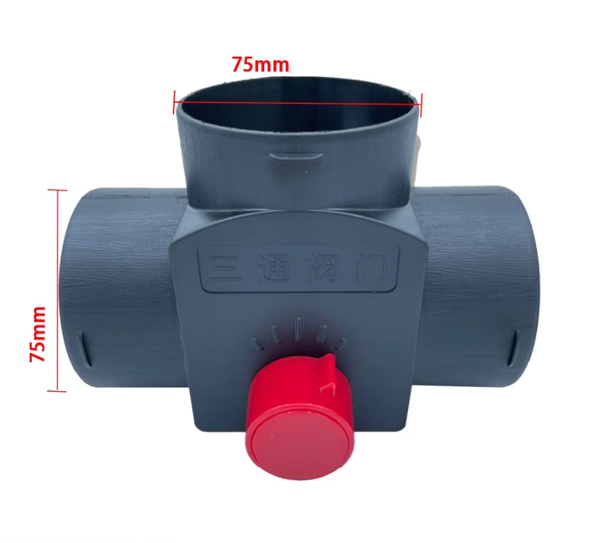 XL-AIRDD Rozdvojka ve tvaru T, průměr 75mm, nastavitelný směr vzduchu