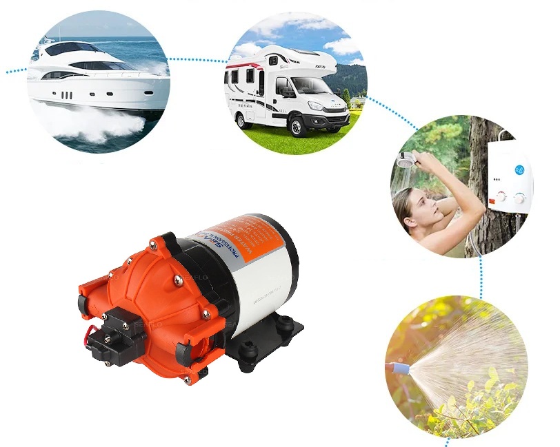 Tlakové membránové čerpadlo 26l/min, tlak 60PSI (4,2bar), napájení 12V, Seaflo