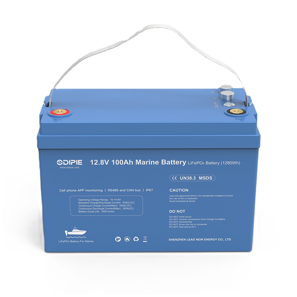 Baterie LiFePO4 12,8V 100Ah, 1280Wh, bluetooth smart BMS, IP67, možnost propojení s Victron Cerbo GX, CAN/RS485 com port, Lithium-železo-fosfátová baterie