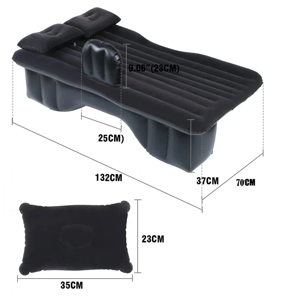 Nafukovací matrace do auta na zadní sedačky tmavá včetně 12V pumpy