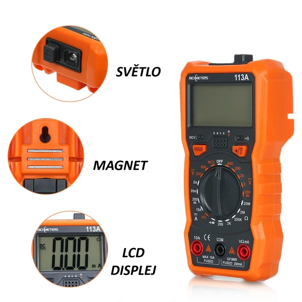 Digitální multimetr DC/AC  se světlem