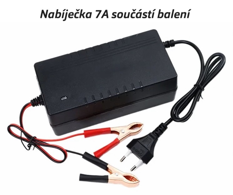 Baterie LiFePO4 12,8V 120Ah, 1540Wh, včetně nabíječky 7A, bluetooth smart BMS, Lithium-železo-fosfátová baterie