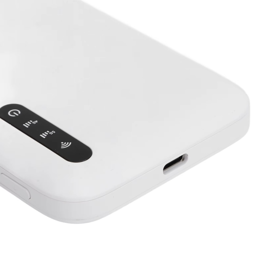 5G Mobilní Wi-Fi modem, hotspot pro SIM kartu, WIFI6 2,4 a 5,8Ghz, baterie 6100mAh, pro 16 zařízení, bílý