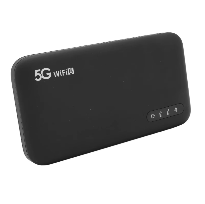 ROZBALENO - 5G Mobilní Wi-Fi modem, hotspot pro SIM kartu, WIFI6 2,4 a 5,8Ghz, baterie 6100mAh, pro 16 zařízení, černý
