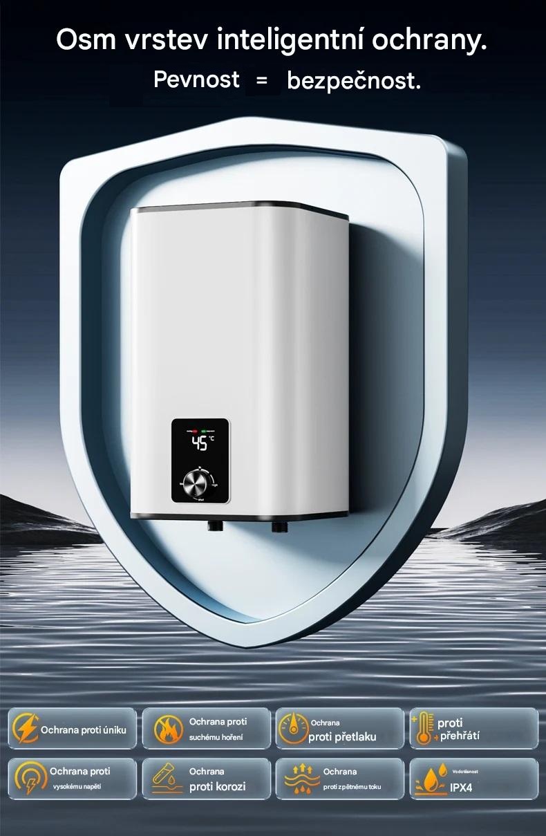 Úsporný elektrický bojler 10L 800W/230V pro karavany, lodě chaty a chalupy 