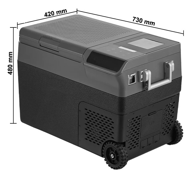 Autochladnička kompresorová s výrobníkem ledu, autolednice, objem 35l, napájení 12V, 24V nebo 230V, LCD displej, výrobník ledu