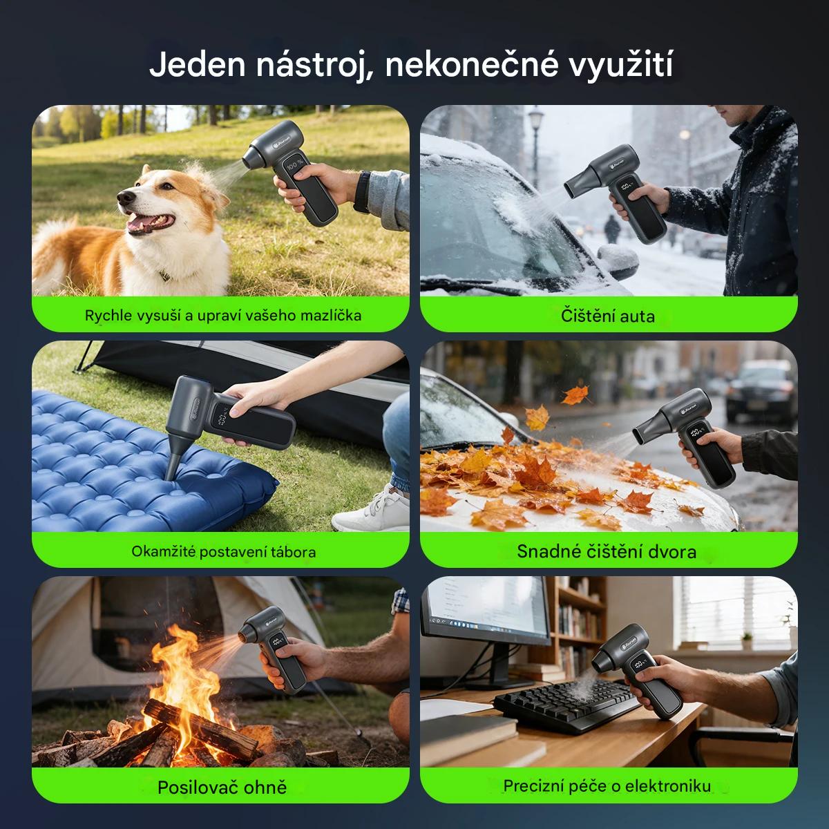 Akumulátorový vzduchový čistič 150 000 RPM pro PC a auto