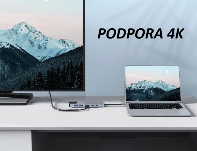 Multifunkční USB-C Hub 6-v-1 s RJ45 Ethernetem a 4K HDMI adaptém