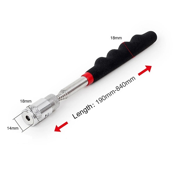Teleskopický magnet s LED světlem 80 cm vysoce výkonný magnetický podavač s LED diodou pro automechaniky