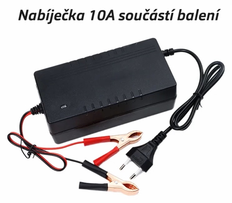 Baterie LiFePO4 12,8V 330Ah, 4224Wh, BMS, Nabíječka 10A, integrovaný displej, Lithium-železo-fosfátová baterie, BMS 100A