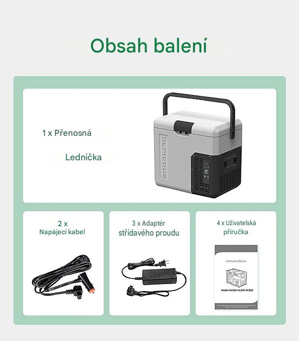 Autochladnička Alpicool kompresorová, autolednice, objem 18l, napájení 12V, 24V nebo 230V, LCD displej, bluetooth aplikace