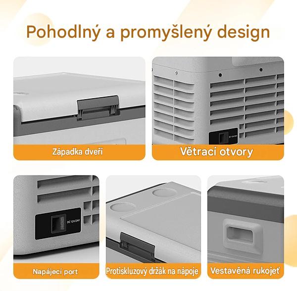 Autochladnička Alpicool kompresorová, autolednice, objem 29l, napájení 12V, 24V nebo 230V, LCD displej