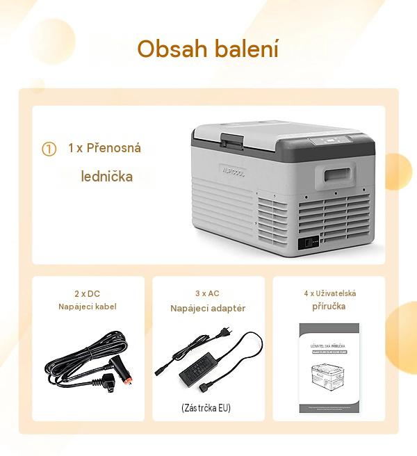 Autochladnička kompresorová Alpicool, dvouzonová autolednice, objem 37l, napájení 12V, 24V nebo 230V, LCD displej, nastavitelná dvířka