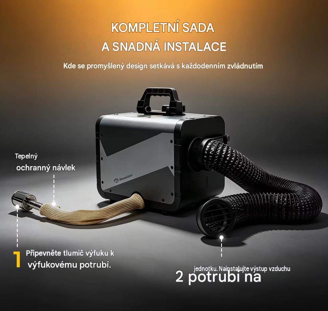 XL-AIRD V49 Nezávislé topení 8kW - přenosné, černý LCD ovladač, 1 výduch, tiché čerpadlo, bluetooth aplikace, wifi vzdálené ovládání, 12V, 24V a 230V