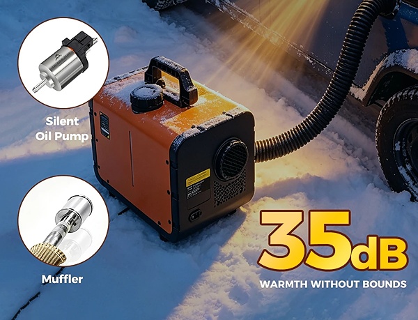 XL-AIRD V48 Nezávislé topení 8kW - přenosné, černý LCD ovladač, 1 výduch, tiché čerpadlo, bluetooth a wifi aplikace, připojení 12V, 24V a 230V, možnost připojení pomocí wifi, dálkový ovladač