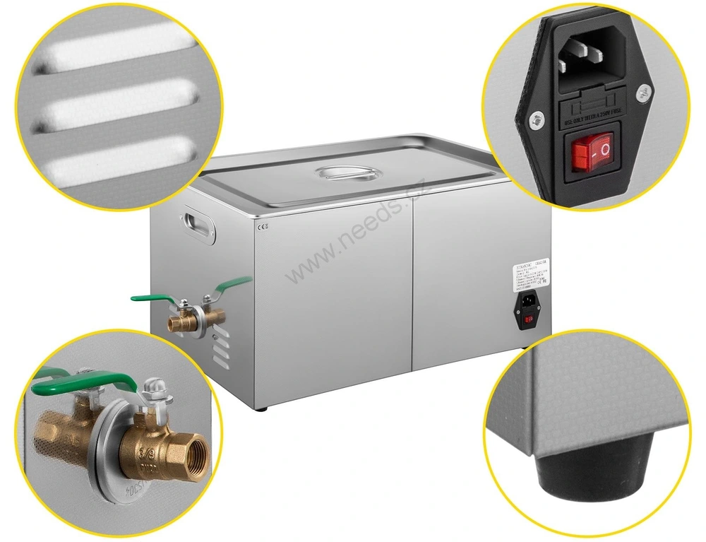 Ultrazvuková čistička s digitálním nastavením teploty a časovačem, objem nádrže 6 litrů, 40 Khz