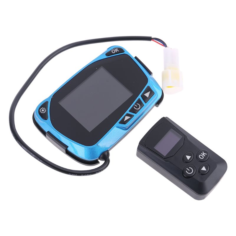 XL-AIRD Nezávislé topení 5kW včetně instalační sady, modrý LCD ovladač, dálkový ovladač s displejem