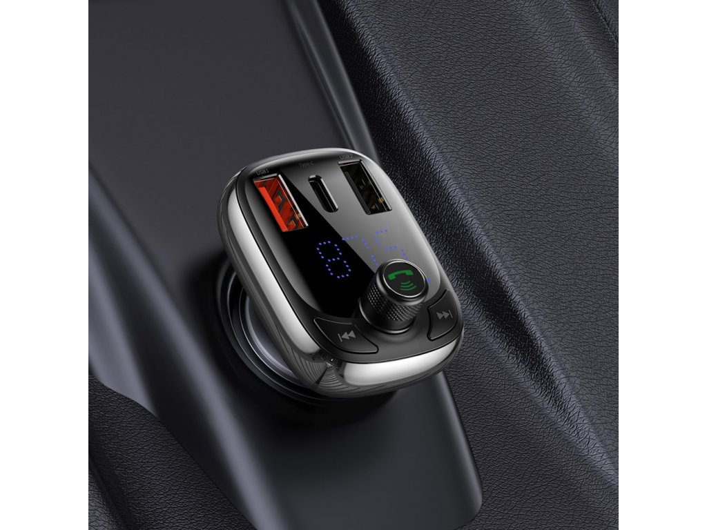 FM transmitter s USB nabíječkou do autozapalovače, Bluetooth 5.0 
