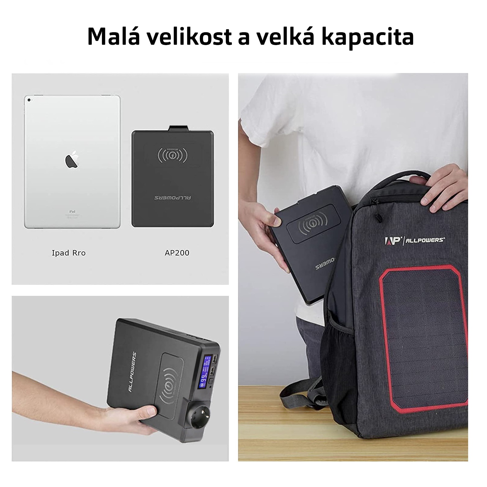 Nabíjecí stanice ALLPOWERS S200, kapacita baterie 154Wh, výkon měniče 200W