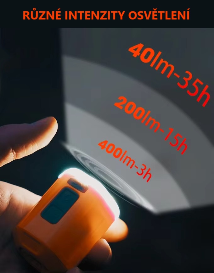 Mini pumpa 220l/min pro nafukování různých předmětů, ruční svítilna s vestavnou baterií 1300 mAh