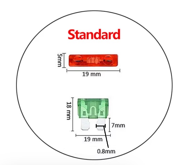 Sada standardních pojistek do auta - 100 kusů