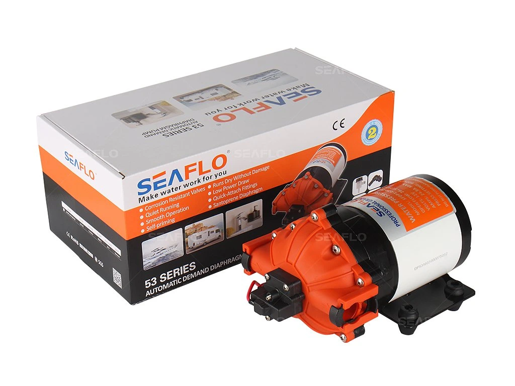 Tlakové membránové čerpadlo 26l/min, tlak 60PSI (4,2bar), napájení 12V, Seaflo
