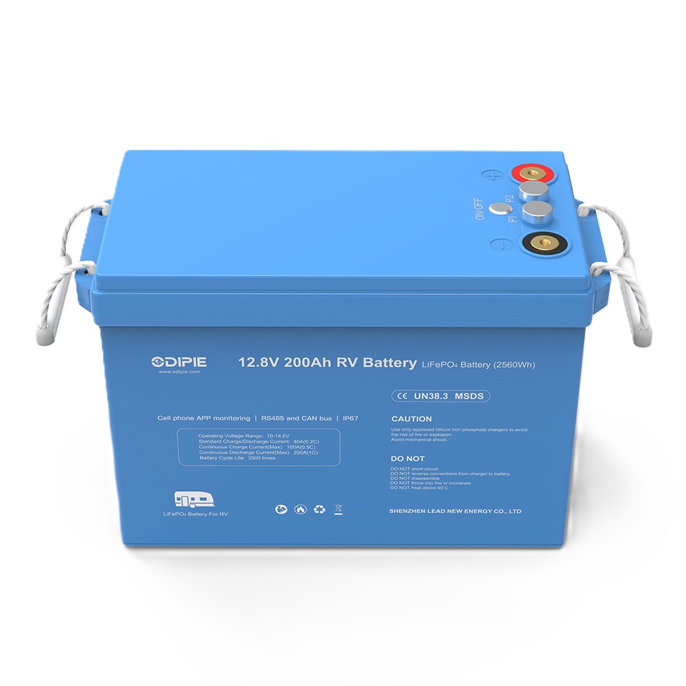 Baterie LiFePO4 12,8V 200Ah, 2560Wh, bluetooth smart BMS, IP67, možnost propojení s Victron Cerbo GX, CAN/RS485 com port, Lithium-železo-fosfátová baterie