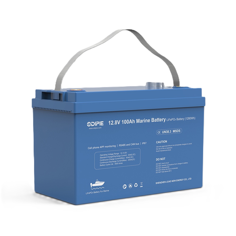Baterie LiFePO4 12,8V 100Ah, 1280Wh, bluetooth smart BMS, IP67, možnost propojení s Victron Cerbo GX, CAN/RS485 com port, Lithium-železo-fosfátová baterie