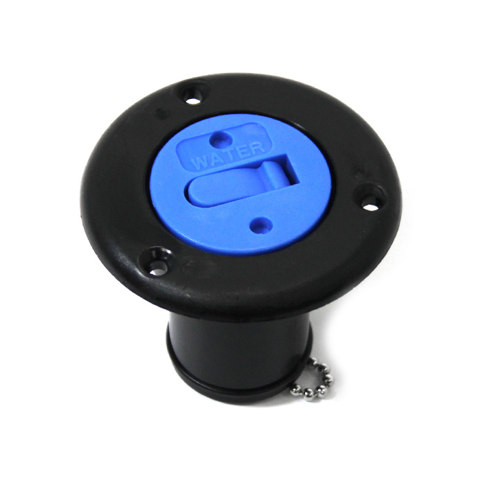 Seaflo nálevka s modrým víčkem s nápisem water pro hadice 38-40mm, černá