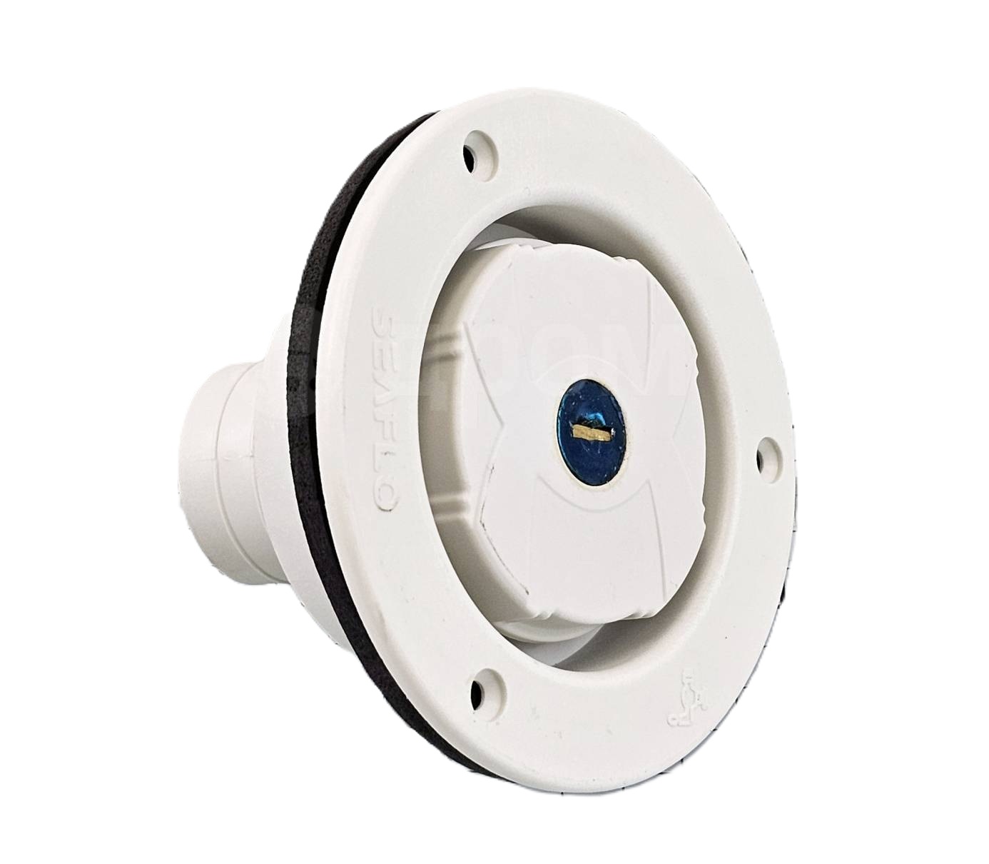 Seaflo nálevka s uzamykatelným víčkem s logem water pro hadice 38-40mm, bílá