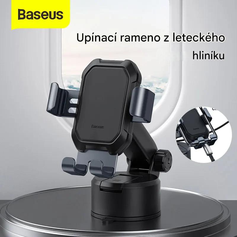 Kovový gravitační držák s přísavkou Baseus Tank Gravity – Tarnish Black