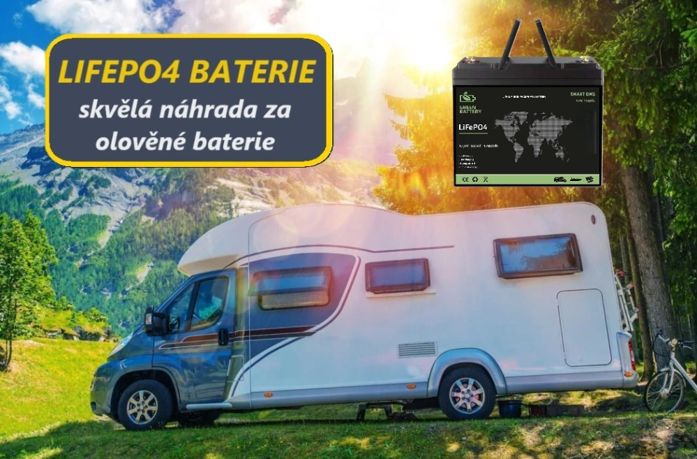 Baterie LiFePO4 12,8V 100Ah, 1280Wh, bluetooth BMS, Lithium-železo-fosfátová baterie, délka 260mm, compact