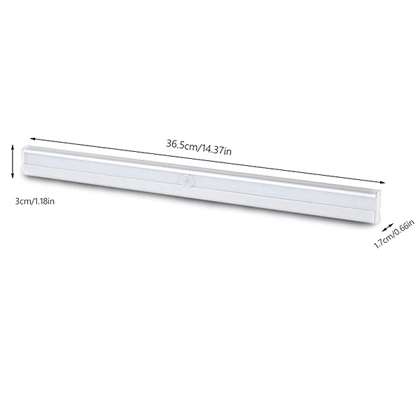LED osvětlení se senzorem pohybu a nabíjením přes USB-micro, 1 kus – nerezová ocel 20 LED 30 cm