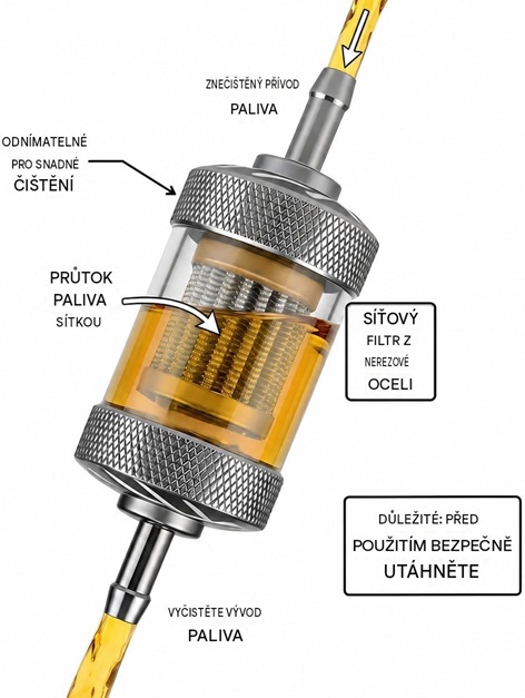 XL-AIRDD Palivový filtr kovový k nezávislému topení, stříbrný