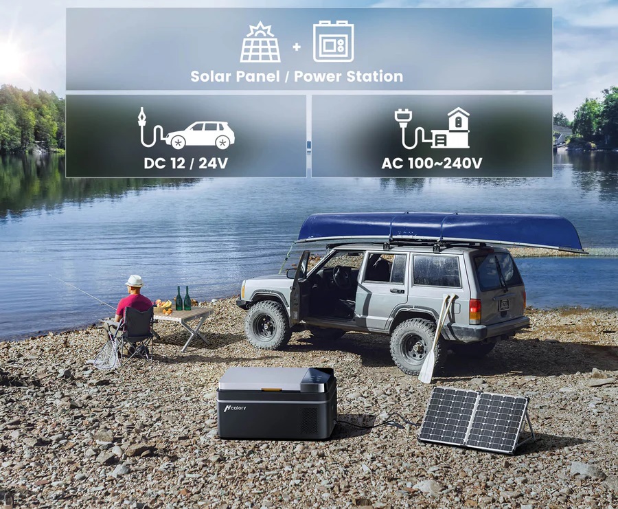 Autochladnička kompresorová, autolednice, objem 25l, napájení 12V, 24V nebo 230V, LCD displej, vnitřní osvětlení