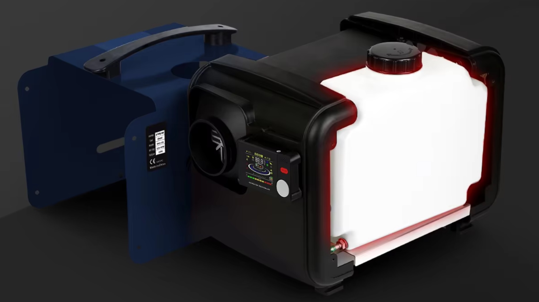 XL-AIRD V39 Nezávislé topení 8kW - přenosné, černý LCD ovladač, 1 výduch, tiché čerpadlo, bluetooth aplikace