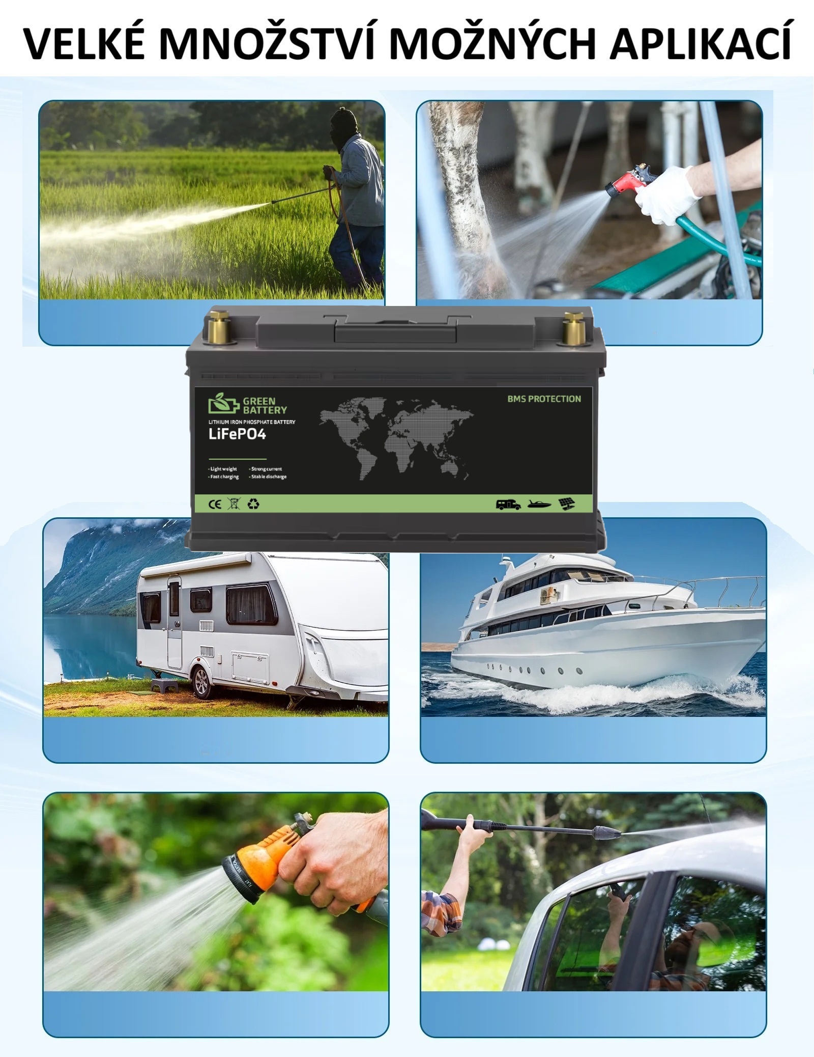 Baterie LiFePO4 12,8V 140Ah, 1792Wh, Lithium-železo-fosfátová baterie, smart Bluetooth BMS