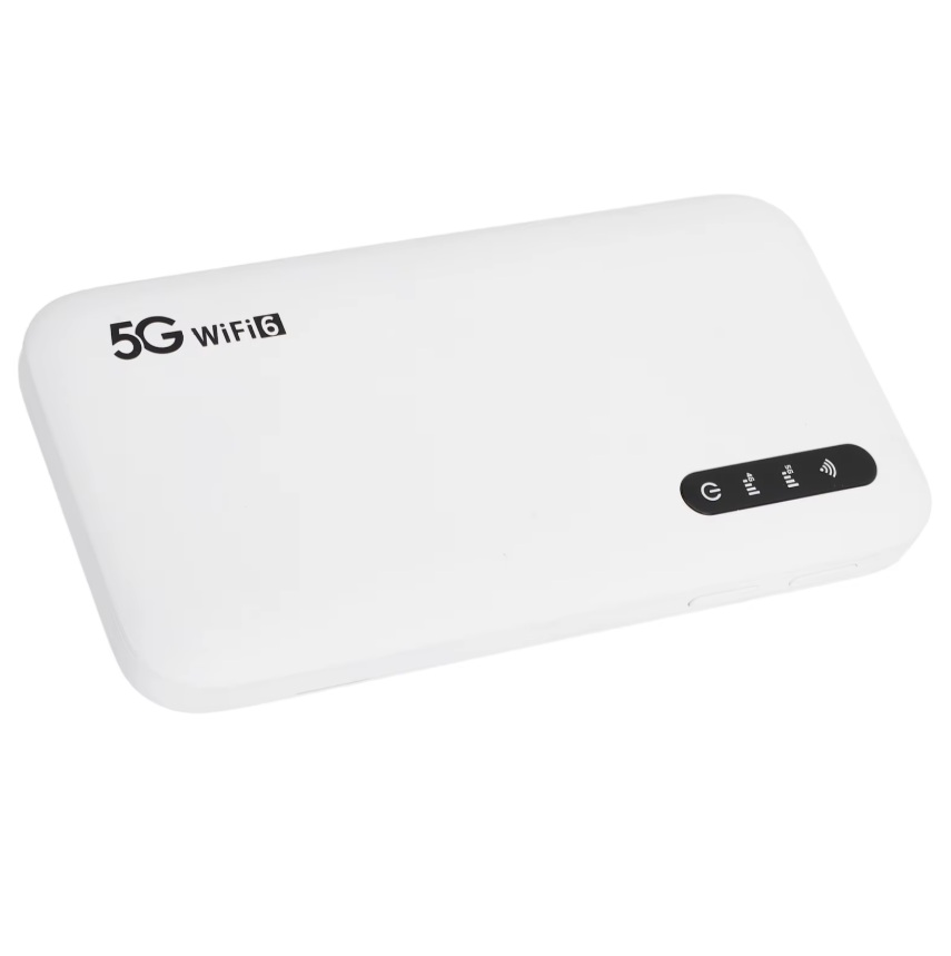 5G Mobilní Wi-Fi modem, hotspot pro SIM kartu, WIFI6 2,4 a 5,8Ghz, baterie 6100mAh, pro 16 zařízení, bílý