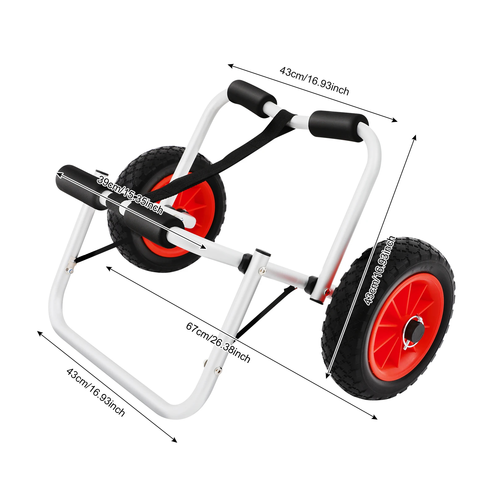 Hliníkový skládací vozík na kajak a kanoe – nosnost 80 kg, 10" kola