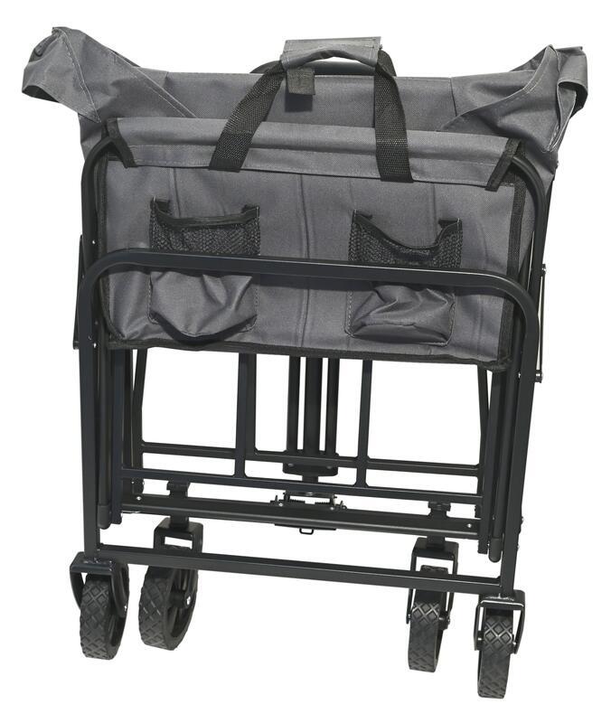 Skládací kempingový vozík s nosností 50 kg a ocelovým rámem