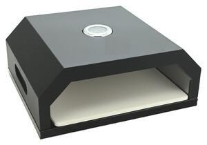 Nerezová pizza pec na gril 40 cm s kordieritovým kamenem 34x30 cm