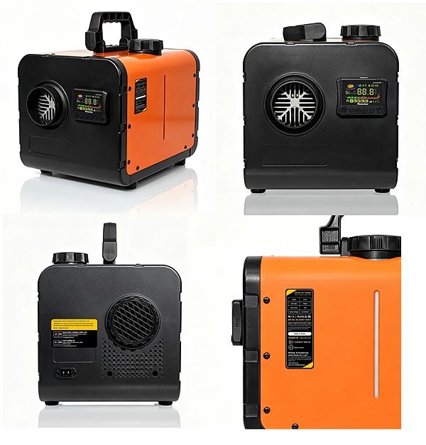 XL-AIRD V48 Nezávislé topení 8kW - přenosné, černý LCD ovladač, 1 výduch, tiché čerpadlo, bluetooth a wifi aplikace, připojení 12V, 24V a 230V, možnost připojení pomocí wifi, dálkový ovladač