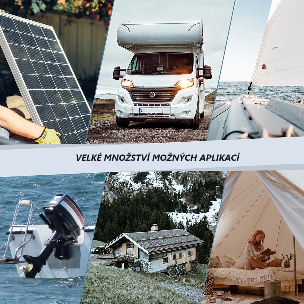 Baterie LiFePO4 12,8V 200Ah, 2560Wh, bluetooth smart BMS, včetně nabíječky 7A, Lithium-železo-fosfátová baterie